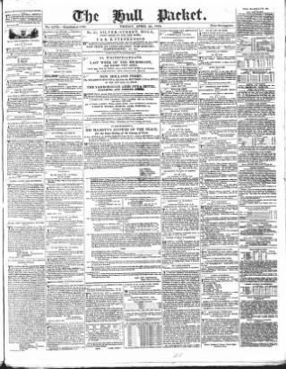 cover page of Hull Packet published on April 25, 1834