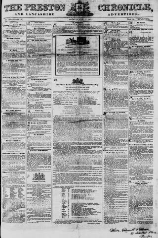 cover page of Preston Chronicle published on April 17, 1847