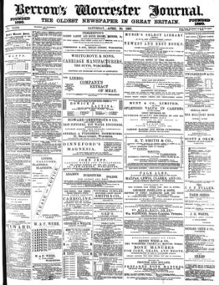 cover page of Worcester Journal published on April 30, 1887