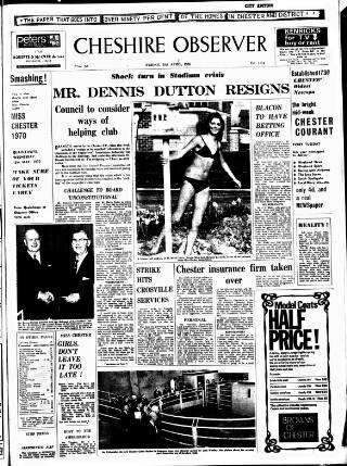 cover page of Cheshire Observer published on April 24, 1970