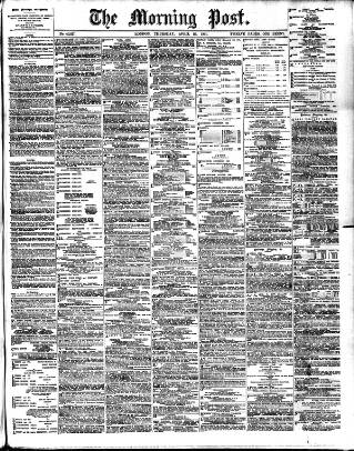 cover page of Morning Post published on April 25, 1901