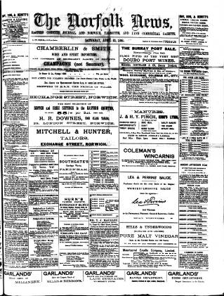 cover page of Norfolk News published on April 23, 1892