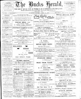 cover page of Bucks Herald published on April 29, 1911