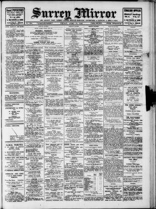 cover page of Surrey Mirror published on April 19, 1940