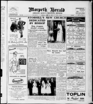 cover page of Morpeth Herald published on April 26, 1957