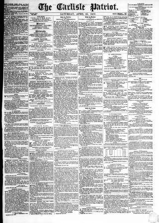 cover page of Carlisle Patriot published on April 25, 1857