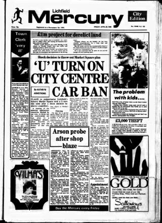 cover page of Lichfield Mercury published on April 26, 1985