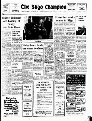 cover page of Sligo Champion published on March 29, 1974