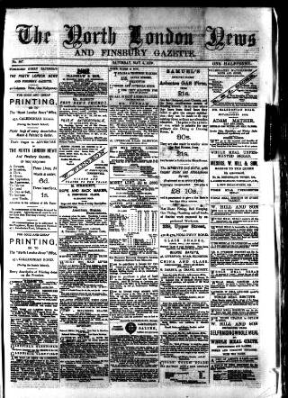 cover page of North London News published on May 4, 1878