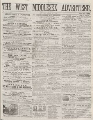cover page of West Middlesex Advertiser and Family Journal published on March 29, 1862