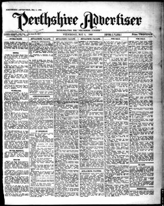 cover page of Perthshire Advertiser published on May 1, 1946