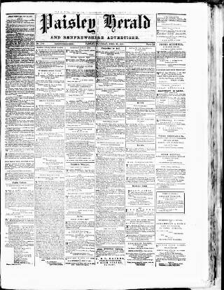 cover page of Paisley Herald and Renfrewshire Advertiser published on April 28, 1877