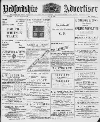 cover page of Luton Times and Advertiser published on May 16, 1902
