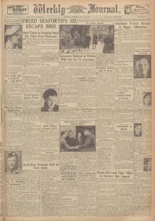 cover page of Aberdeen Weekly Journal published on April 26, 1945