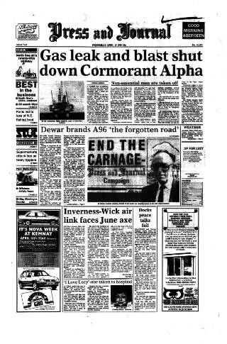 cover page of Aberdeen Press and Journal published on April 19, 1989