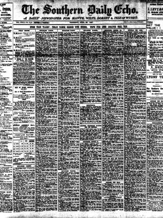 cover page of Southern Echo published on April 25, 1907