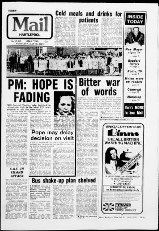 cover page of Hartlepool Northern Daily Mail published on May 19, 1982