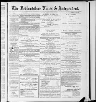 cover page of Bedfordshire Times and Independent published on April 29, 1882