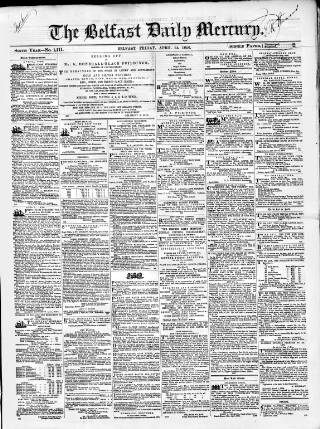 cover page of Belfast Mercury published on April 25, 1856