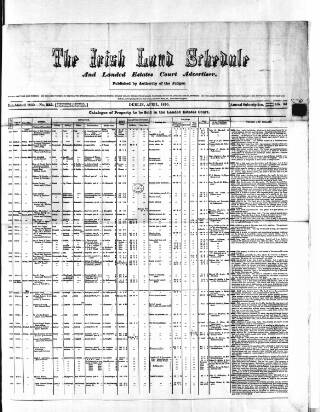 cover page of Allnut's Irish Land Schedule published on April 4, 1870