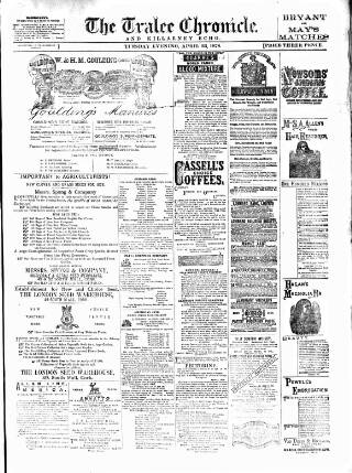 cover page of Tralee Chronicle published on April 23, 1878