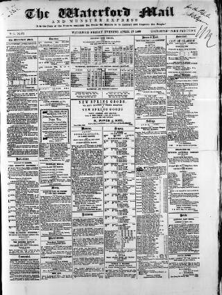 cover page of Waterford Mail published on April 17, 1868