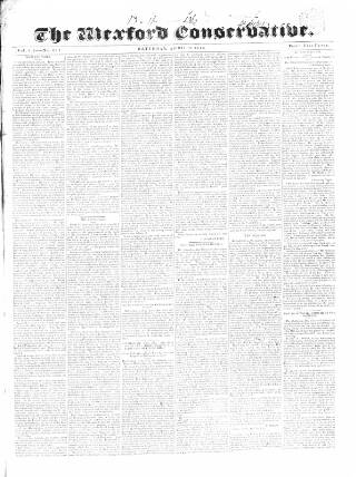 cover page of Wexford Conservative published on April 25, 1840