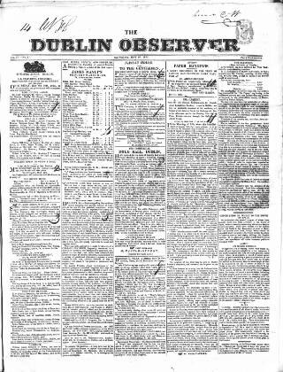 cover page of Dublin Observer published on May 16, 1835