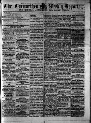 cover page of Carmarthen Weekly Reporter published on April 30, 1864