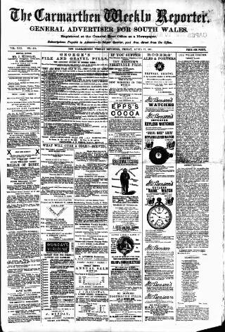 cover page of Carmarthen Weekly Reporter published on April 17, 1891