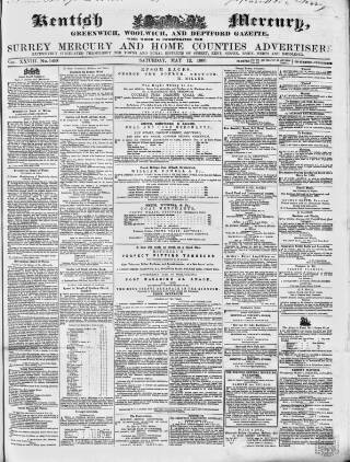 cover page of Kentish Mercury published on May 12, 1860