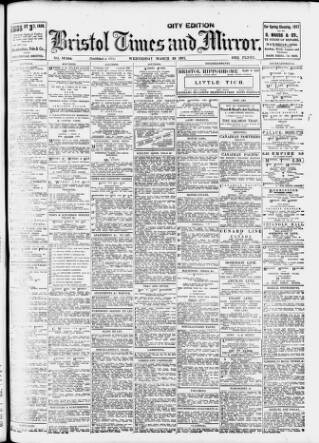 cover page of Bristol Times and Mirror published on March 28, 1917