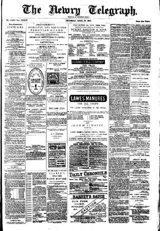 cover page of Newry Telegraph published on April 23, 1885