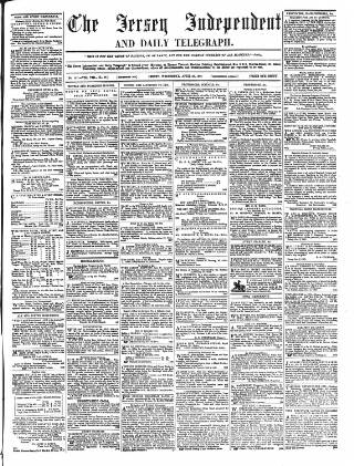 cover page of Jersey Independent and Daily Telegraph published on April 25, 1860