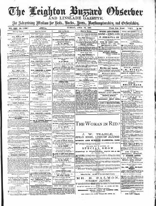 cover page of Leighton Buzzard Observer and Linslade Gazette published on April 29, 1890