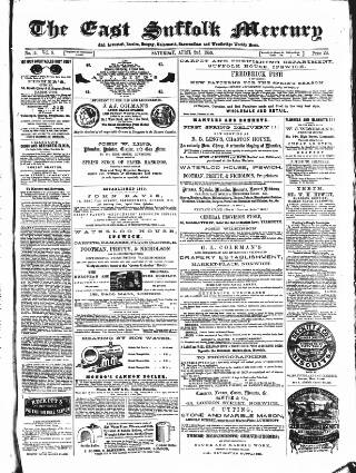 cover page of East Suffolk Mercury and Lowestoft Weekly News published on April 2, 1859