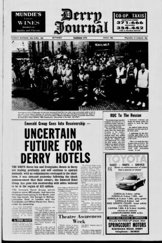 cover page of Derry Journal published on April 23, 1991