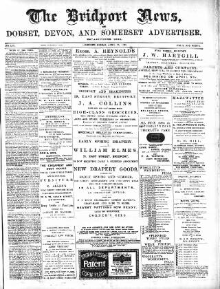 cover page of Bridport News published on April 26, 1895