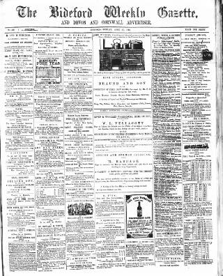 cover page of North Devon Gazette published on April 17, 1866