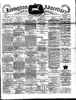cover page of Faringdon Advertiser and Vale of the White Horse Gazette published on April 25, 1891