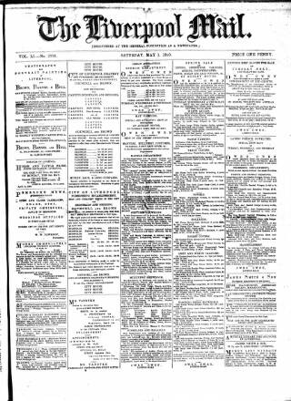 cover page of Liverpool Mail published on May 1, 1880