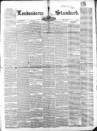 cover page of Londonderry Standard published on April 26, 1855
