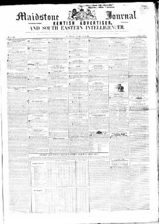 cover page of Maidstone Journal and Kentish Advertiser published on April 28, 1846