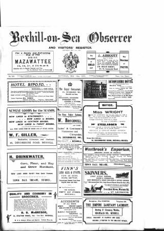 cover page of Bexhill-on-Sea Observer published on May 14, 1910