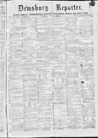 cover page of Dewsbury Reporter published on April 27, 1872