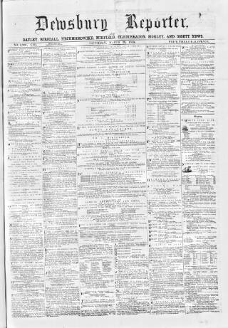 cover page of Dewsbury Reporter published on March 29, 1873