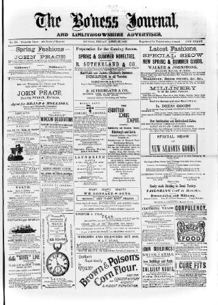 cover page of Bo'ness Journal and Linlithgow Advertiser published on April 25, 1890