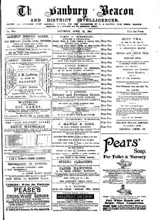 cover page of Banbury Beacon published on April 25, 1891