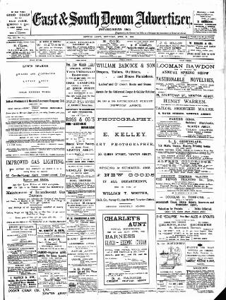 cover page of East & South Devon Advertiser. published on April 25, 1903