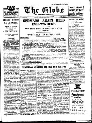 cover page of Globe published on April 19, 1918
